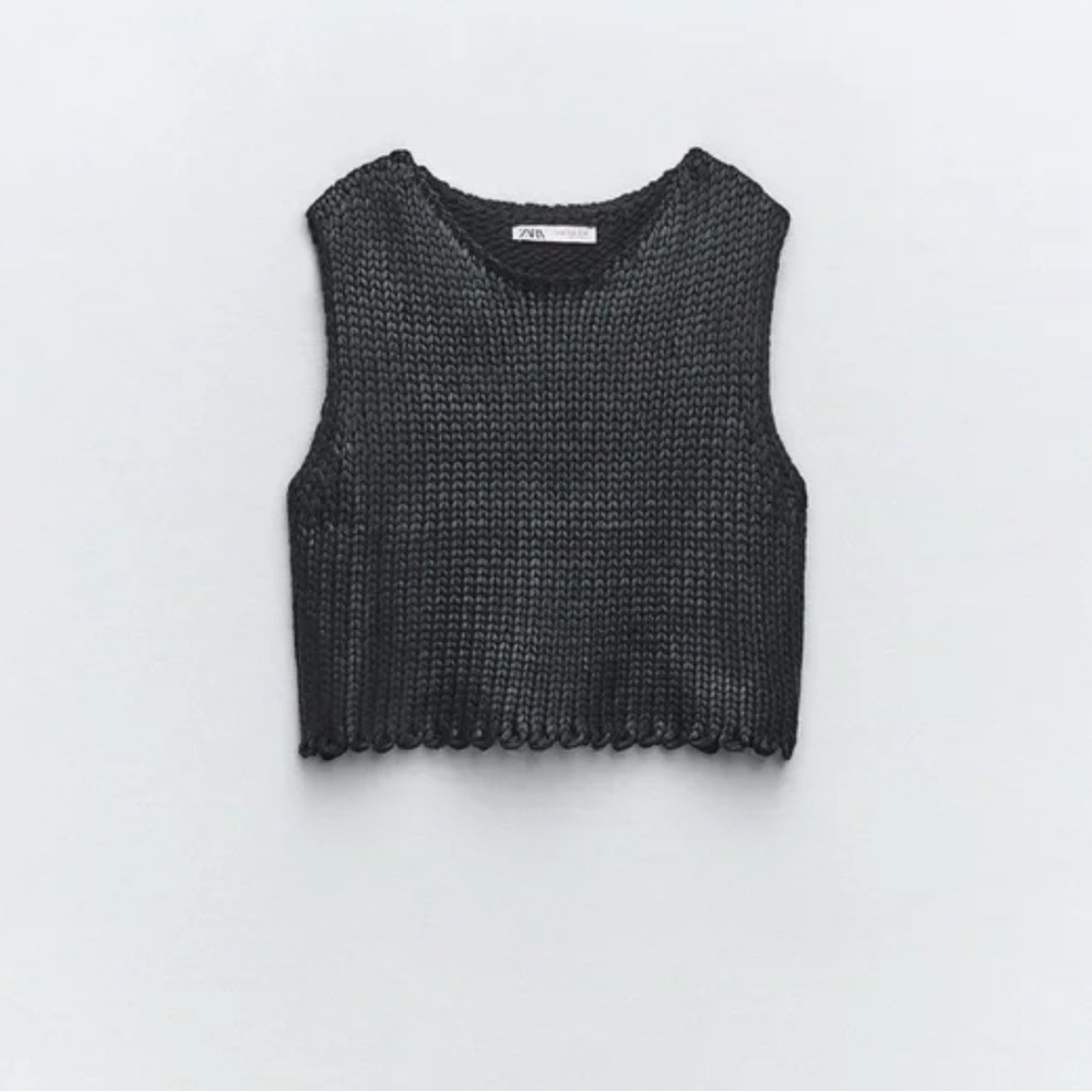 NWT - ZARA foil sleeveless knit top - vest